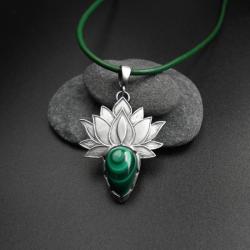 kwiat lotosu,wisiorek,biżuteria,rękodzieło, - Wisiory - Biżuteria