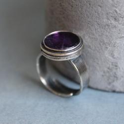pierścionek srebro ametyst - Pierścionki - Biżuteria