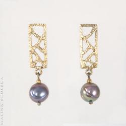 ażurowe,eleganckie,perła,pozłacane,ponadczasowe - Kolczyki - Biżuteria