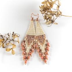 kolczyki indiańskie,kolczyki z frędzlami - Kolczyki - Biżuteria