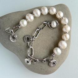 Nowoczesna bransoletka z perłami,perły hodowane - Bransoletki - Biżuteria