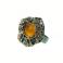 Pierścionki pierścionek srebrny z agatem,żółty kamień,kwiaty