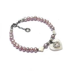 perły,romantyczna,serce - Bransoletki - Biżuteria