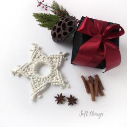 dekoracja świąteczna gwiazdka makrama na prezent - Inne - Wyposażenie wnętrz