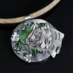 wisior tygrys,srebrny naszyjnik z tygrysem - Wisiory - Biżuteria