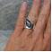 Pierścionki prosty pierścień,srebrny pierścień z obsydianem