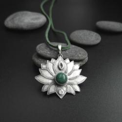 kwiat lotosu,wisiorek,biżuteria artystyczna, - Wisiory - Biżuteria