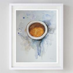 kawa,akwarela - Obrazy - Wyposażenie wnętrz