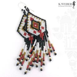 Indiańskie kolczyk długiei ceglana czerwień - Kolczyki - Biżuteria