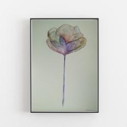 nowoczesny minimalistyczny obraz,fioletowy mak - Obrazy - Wyposażenie wnętrz