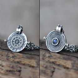 srebrna mandala,srebro etno - Naszyjniki - Biżuteria
