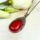 Naszyjniki naszyjnik z czerwonym agatem,srebrny,prezent