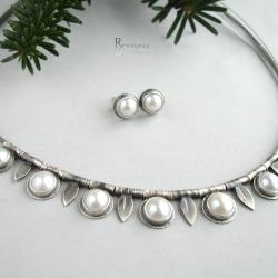 perły hodowlane,śmietankowe perły - Naszyjniki - Biżuteria
