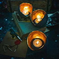 lampion ceramiczny,świecznik,tealight,świeca, - Świeczniki - Wyposażenie wnętrz