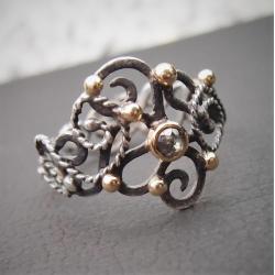 romantyczny pierścionek z diamentem - Pierścionki - Biżuteria