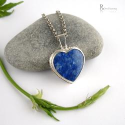 niebieskie serduszko,lapis lazuli - Wisiory - Biżuteria