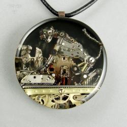 kot i mysz medalion obraz - Wisiory - Biżuteria