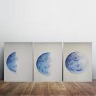 Obrazy księżyc,akwarela,a4