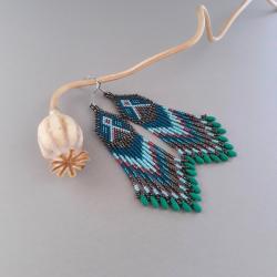 kolczyki indiańskie,kolorowe - Kolczyki - Biżuteria