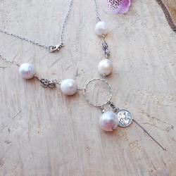 naszyjnik,perły,chainmaille,nowoczesna biżuteria - Naszyjniki - Biżuteria
