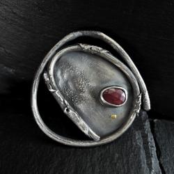 srebro,kute,rubin - Pierścionki - Biżuteria