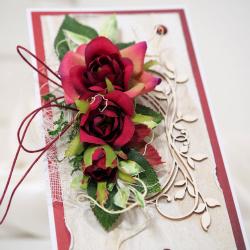 kartka,życzenia,kwiaty ręcznie wykonane - Kartki okolicznościowe - Akcesoria