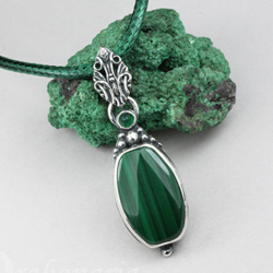 malachit,leśny,elfi,zielony,celtycki,owal - Wisiory - Biżuteria