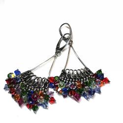 kolorowe kolczyki z kryształkami Swarovski - Kolczyki - Biżuteria