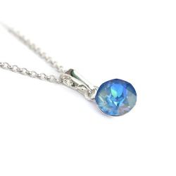 Wisior z niebieskim kryształem Swarovski - Wisiory - Biżuteria