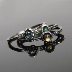 pierścionek,srebro,turmalin - Pierścionki - Biżuteria