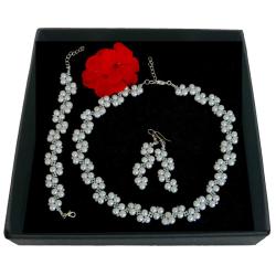 Naszyjnik bransoletka i kolczyki z pereł Srebro - Komplety - Biżuteria