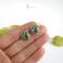 Kolczyki zielony turmalin,serbrne sztyfty