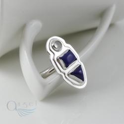granatowy pierścionek,z lapis lazuli - Pierścionki - Biżuteria