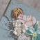 Kartki okolicznościowe chrzest,chłopiec,kwiaty,ręcznie kolorowany