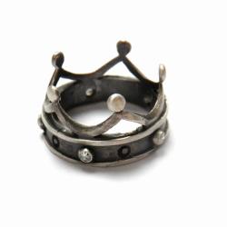 srebro,pierścionek,korona - Pierścionki - Biżuteria