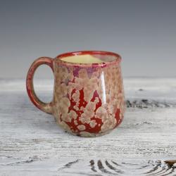 czerwony kubek ceramiczny,porcelana - Ceramika i szkło - Wyposażenie wnętrz