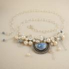 Naszyjniki naszyjnik,efektowny,elegancki,perły,niebieski