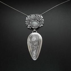 biżuteria srebrna,rękodzieło,wisior z kamieniem, - Wisiory - Biżuteria