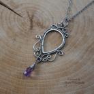 Wisiory wisiorek,wire wrapping,ametyst