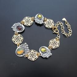 srebrna,bransoletka,z opalem szlachetnym - Bransoletki - Biżuteria