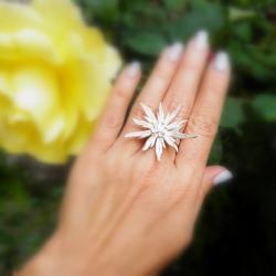 pierścionek,prezent,dla niej,kwiat, - Pierścionki - Biżuteria