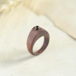 pierścionek z peridotem,drewniany pierścionek - Pierścionki - Biżuteria