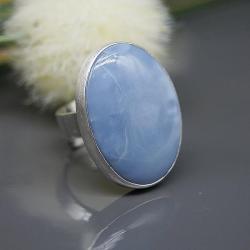 pierścionek,opal,niebieski,regulowany,duży - Pierścionki - Biżuteria