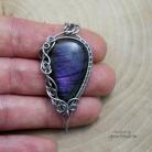 Wisiory wisior,fioletowy labradoryt,wire wrapping