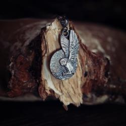 wisiorek sowa ze srebra,lecąca sowa wisior - Wisiory - Biżuteria