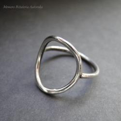 srebro,koło,minimalistyczny,oksydowany - Pierścionki - Biżuteria