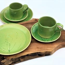 filiżanka,talerz,ceramika hand made - Ceramika i szkło - Wyposażenie wnętrz