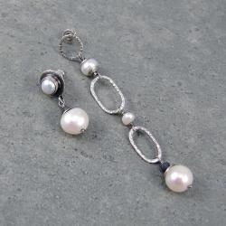 asymetryczne,awangardowe,długie,perły,surowe - Kolczyki - Biżuteria