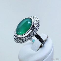 biżuteria,srebro,pierścionki z zielonym kamieniem - Pierścionki - Biżuteria