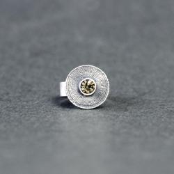 srebrny pierścionek,regulowany pierścionek,piryt - Pierścionki - Biżuteria